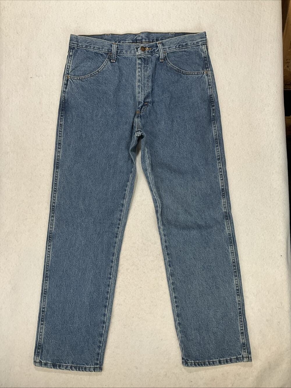 NEW Rustler Jeans Men 34x30 Blue Classic Regular Fit Straight Leg Denim